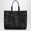 Dolce & Gabbana Leather Intreccio Shopper Bag In Black