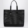 Dolce & Gabbana Leather Intreccio Shopper Bag In Black