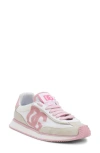 Dolce & Gabbana Canvas And Suede Sneakers In Bianco/rosa