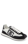 Dolce & Gabbana Mixed-material Dg Cushion Sneakers In 8i050 Black/white