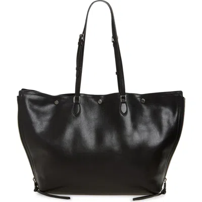 Dolce & Gabbana Dolce&gabbana Atene Side Zip Leather Shopper In Black