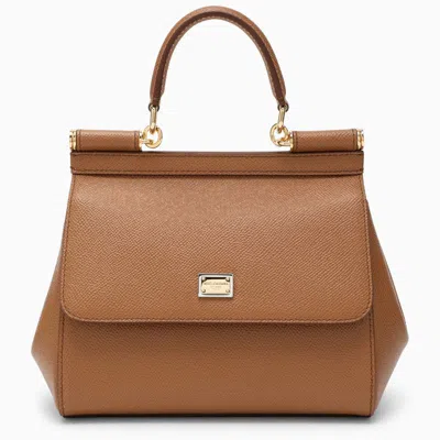 Dolce & Gabbana Dolce&gabbana Beige Sicily Small Handbag In Brown