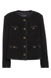 Dolce & Gabbana Jeweled Button Boucle Jacket In Black