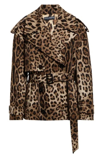 Dolce & Gabbana Dolce&gabbana Belted Short Trench Jacket In Multi