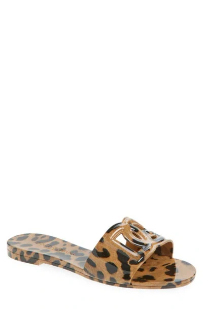 Dolce & Gabbana Dolce&gabbana Bianca Interlock Slide Sandal In Animal Print