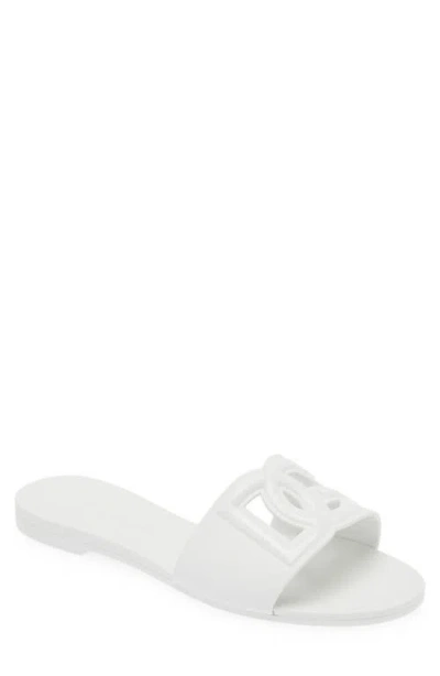 DOLCE & GABBANA DOLCE&GABBANA BIANCA INTERLOCK SLIDE SANDAL