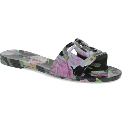 DOLCE & GABBANA DOLCE&GABBANA BIANCA INTERLOCK SLIDE SANDAL