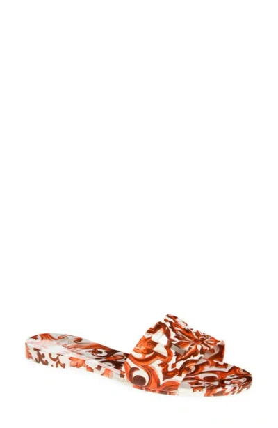 Dolce & Gabbana Slide Beachwear In Gomma Maiolica In Orange