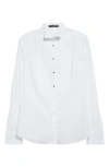 Dolce & Gabbana Dolce&gabbana Bib Detail Cotton Button-up Shirt In Bianco Ottico