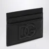 Dolce & Gabbana Small Zip-around Wallet In Calfskin With Raised Logo In Black