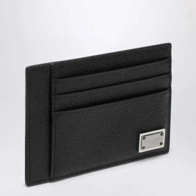 DOLCE & GABBANA DOLCE&GABBANA BLACK CARD HOLDER WITH LOGO PLAQUE