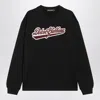 Dolce & Gabbana Dolce&gabbana Black Cotton Sweatshirt With Logo Patch In Black