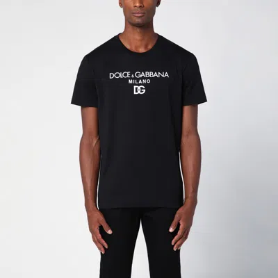 Dolce & Gabbana Black Cotton T-shirt With Logo