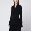 Dolce & Gabbana Black Double-breasted Wool Cloth Jacket In Black