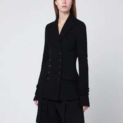 Dolce & Gabbana Black Double-breasted Wool Cloth Jacket