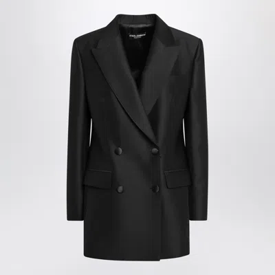DOLCE & GABBANA DOLCE&GABBANA BLACK DOUBLE BREASTED WOOL JACKET