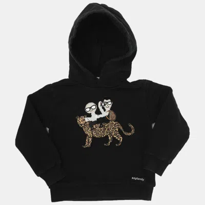 Pre-owned Dolce & Gabbana Dolce And Gabbana Black Jersey Dg Family Patch Hoodie 3 Years