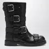 Dolce & Gabbana Women Black Ankle Boots With All-over Buckles In Leather Woman In Black