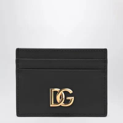 Dolce & Gabbana Dolce&gabbana Black Leather Card Holder With Dg Logo