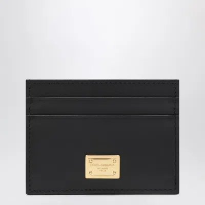 Dolce & Gabbana Dolce&gabbana Black Leather Card Holder With Logo Tag
