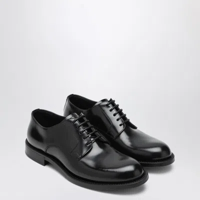 DOLCE & GABBANA DOLCE&GABBANA BLACK LEATHER DERBY SHOES MEN