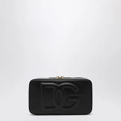 Dolce & Gabbana Small Calfskin Camera Bag With Logo In Black