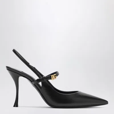 Dolce & Gabbana Black Leather Slingback