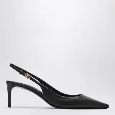 DOLCE & GABBANA DOLCE&GABBANA BLACK LEATHER SLINGBACK DÉCOLLETÉ