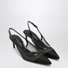 Dolce & Gabbana Vernice Patent Leather-trimmed Mesh Slingback Pumps In Black