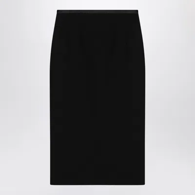 DOLCE & GABBANA DOLCE&GABBANA BLACK PENCIL SKIRT IN WOOL CRÊPE