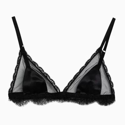 Dolce & Gabbana Lace-detailing Semi-sheer Bra In Black