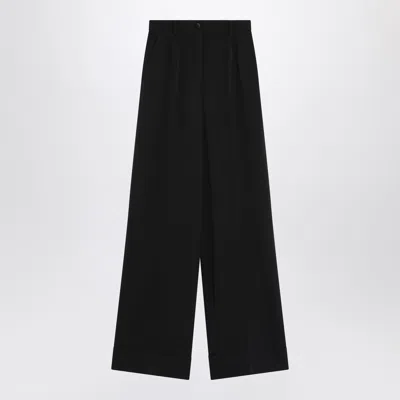 DOLCE & GABBANA DOLCE&GABBANA BLACK WOOL BLEND TROUSERS
