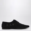Dolce & Gabbana Black Lace-up Shoes With Woven Design In Black