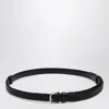 Dolce & Gabbana Black Belt With Buckle Closure And Interwoven Design In Leather Man
