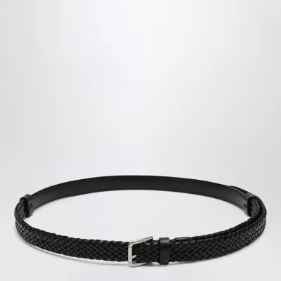 DOLCE & GABBANA DOLCE&GABBANA BLACK WOVEN LEATHER BELT