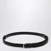 Dolce & Gabbana Black Belt With Buckle Closure And Interwoven Design In Leather Man In Black