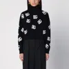 Dolce & Gabbana Intarsia-knit Logo Virgin Wool Jumper In Black