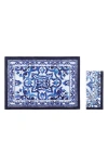 Dolce & Gabbana Dolce&gabbana Blu Meditteraneo Linen Placemat & Napkin Set In Medium Blue