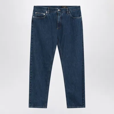 DOLCE & GABBANA DOLCE&GABBANA BLUE DENIM JEANS WITH LOGO TAG