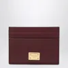Dolce & Gabbana Vitello Stampa Textured Rectangular Cardholder In Burgundy