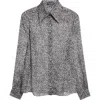 Dolce & Gabbana Dolce&gabbana Bouclé Print Silk Chiffon Button-up Shirt In Gray