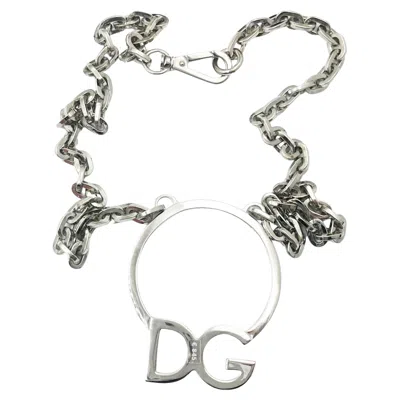 Pre-owned Dolce & Gabbana Dolce &gabbana Brand New Silver Large Pendant Chain Long Necklace In Multi