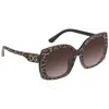 DOLCE & GABBANA DOLCE AND GABBANA BROWN GRADIENT DARK BROWN SQUARE LADIES SUNGLASSES DG4385F 316313 58