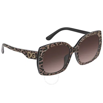 Dolce & Gabbana Dolce And Gabbana Brown Gradient Dark Brown Square Ladies Sunglasses Dg4385f 316313 58