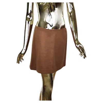 Pre-owned Dolce & Gabbana Dolce&gabbana Brown Wool Mini Skirt Nwt