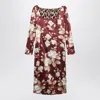 Dolce & Gabbana Floral Print Satin Midi Dress In Multi