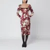 Dolce & Gabbana Dolce&gabbana Burgundy Satin Dress With Floral Print Women In Pink