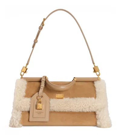 Dolce & Gabbana Dolce&gabbana Calfskin Fur-trim My Sicily Top-handle Bag