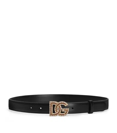 Dolce & Gabbana Dolce&gabbana Calfskin Logo Belt In Pattern