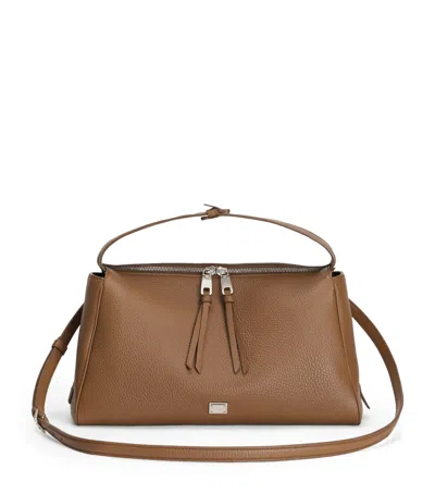 Dolce & Gabbana Dolce&gabbana Calfskin Vittoria Shoulder Bag In Brown